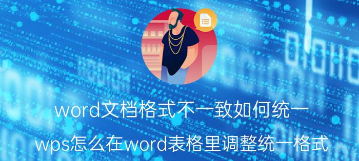 word文档格式不一致如何统一 wps怎么在word表格里调整统一格式？